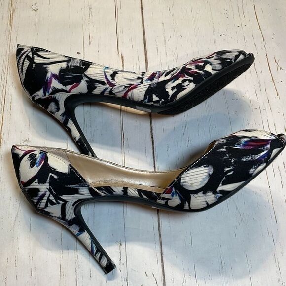 Unisa woman’s black/gray/cream fabric open toe heels. Size 6.5. Unjubilee3 - Picture 6 of 11